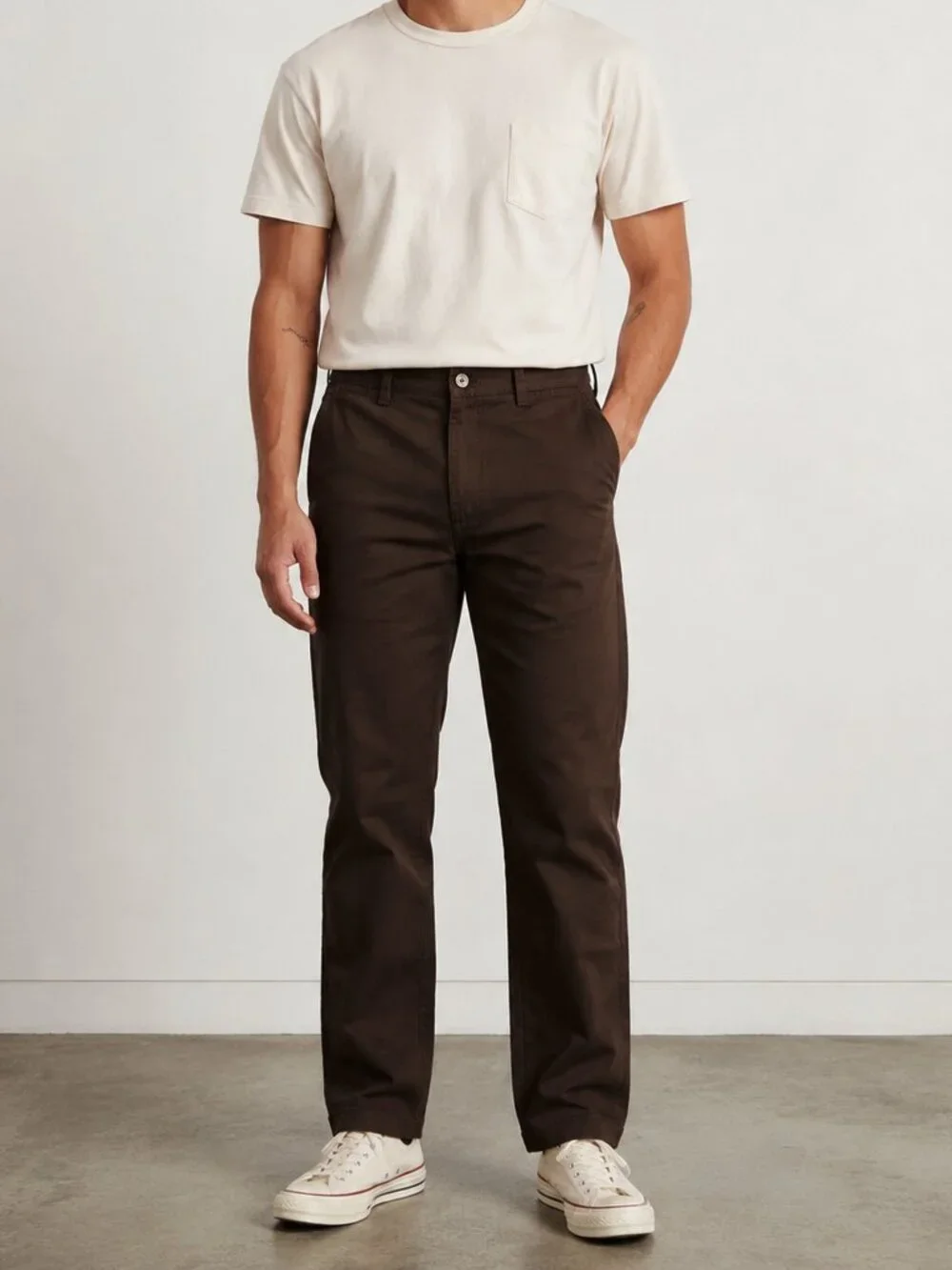 Croft & Barrow dark brown classic fit flat front chinos size 33x29 NWT